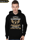 Real Kings Are born In February 18 Black Hoodie T-Shirts, Sweatshirt | PureTeeCo.com