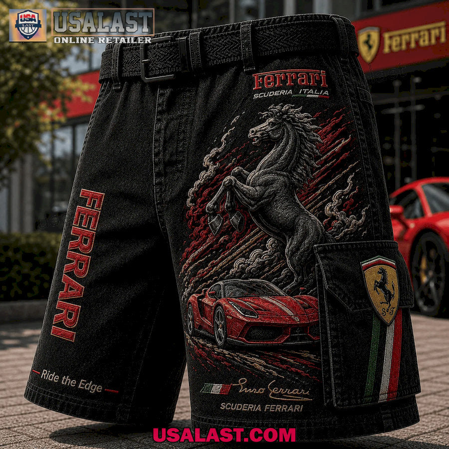 Ferrari Scuderia Ferrari Ride The Edge Men Cargo Short