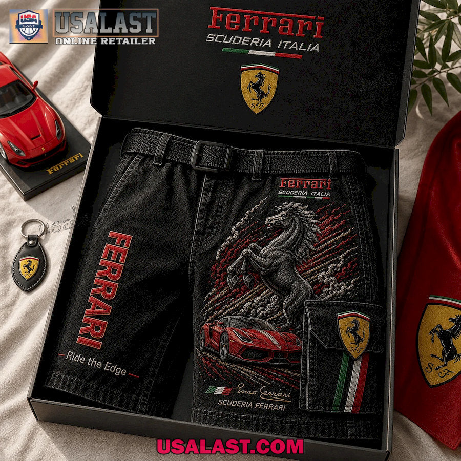 Ferrari Scuderia Ferrari Ride The Edge Men Cargo Short