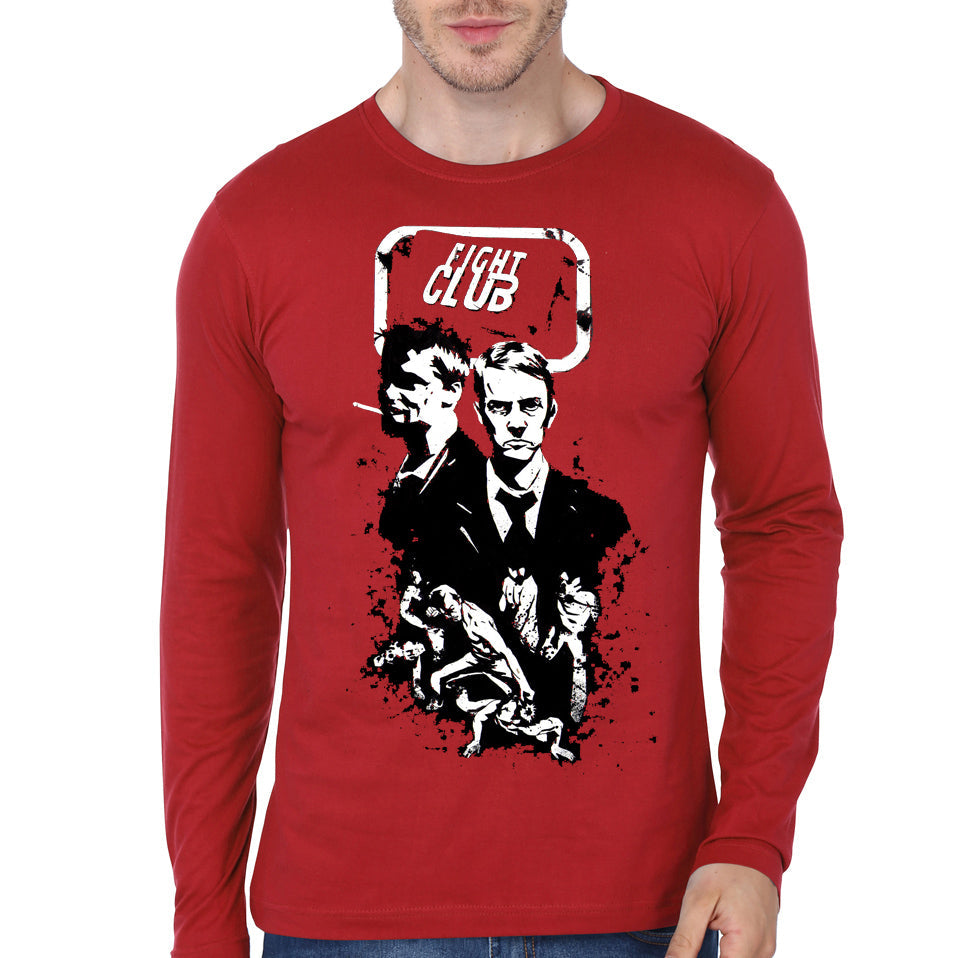 Fight Club Red Full Sleeve Tee Style001 Hoodie, Sweatshirt | PureTeeCo.com