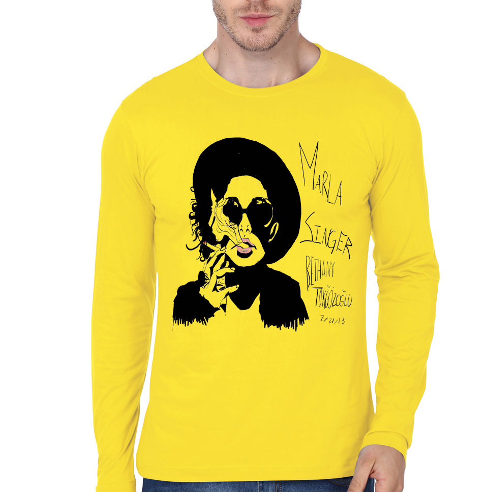 Marla Yellow Full Sleeve Tee Hoodie, Sweatshirt | PureTeeCo.com