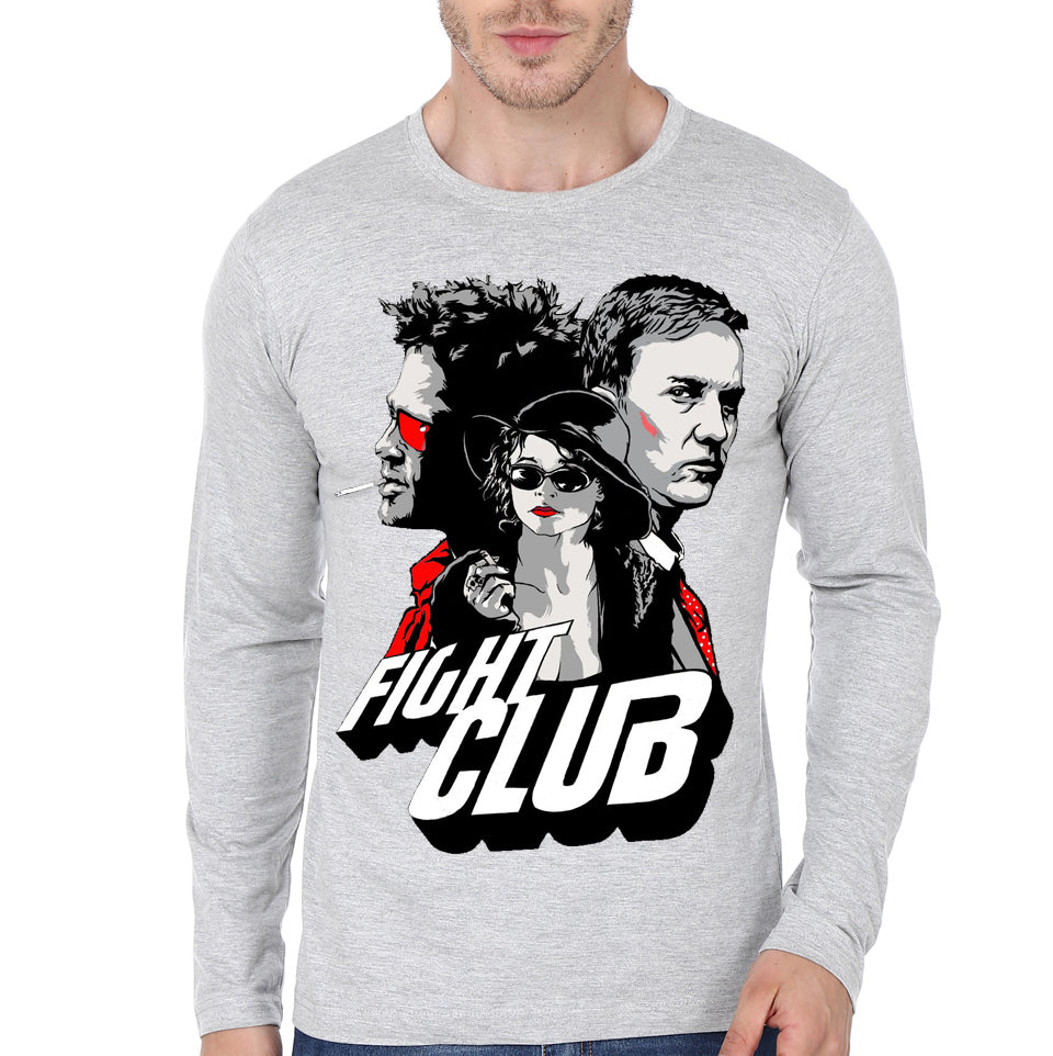 Fight Club Grey Full Sleeve Tee Hoodie, Sweatshirt | PureTeeCo.com