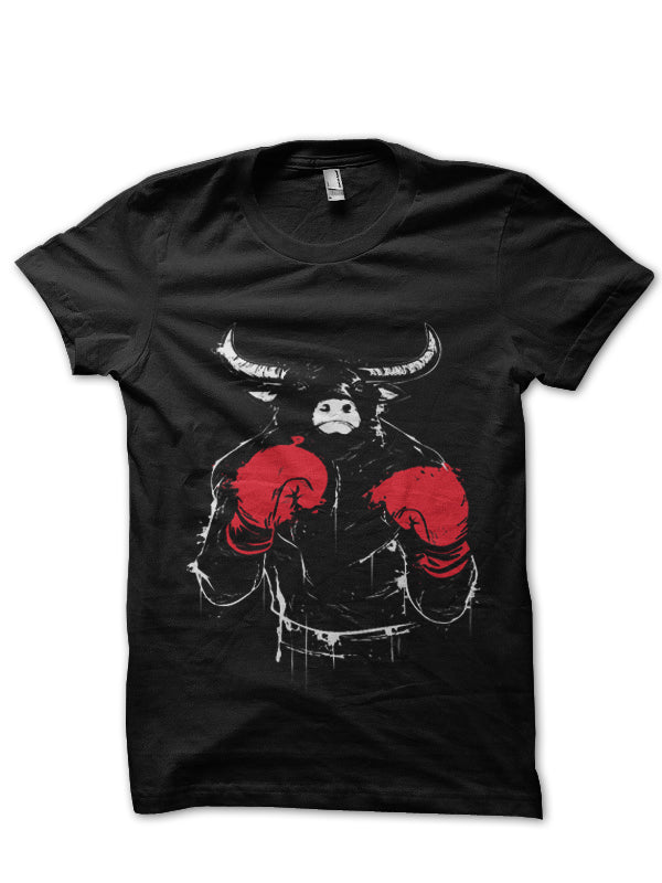 Fighting Bull Black Tee Hoodie, Sweatshirt | PureTeeCo.com