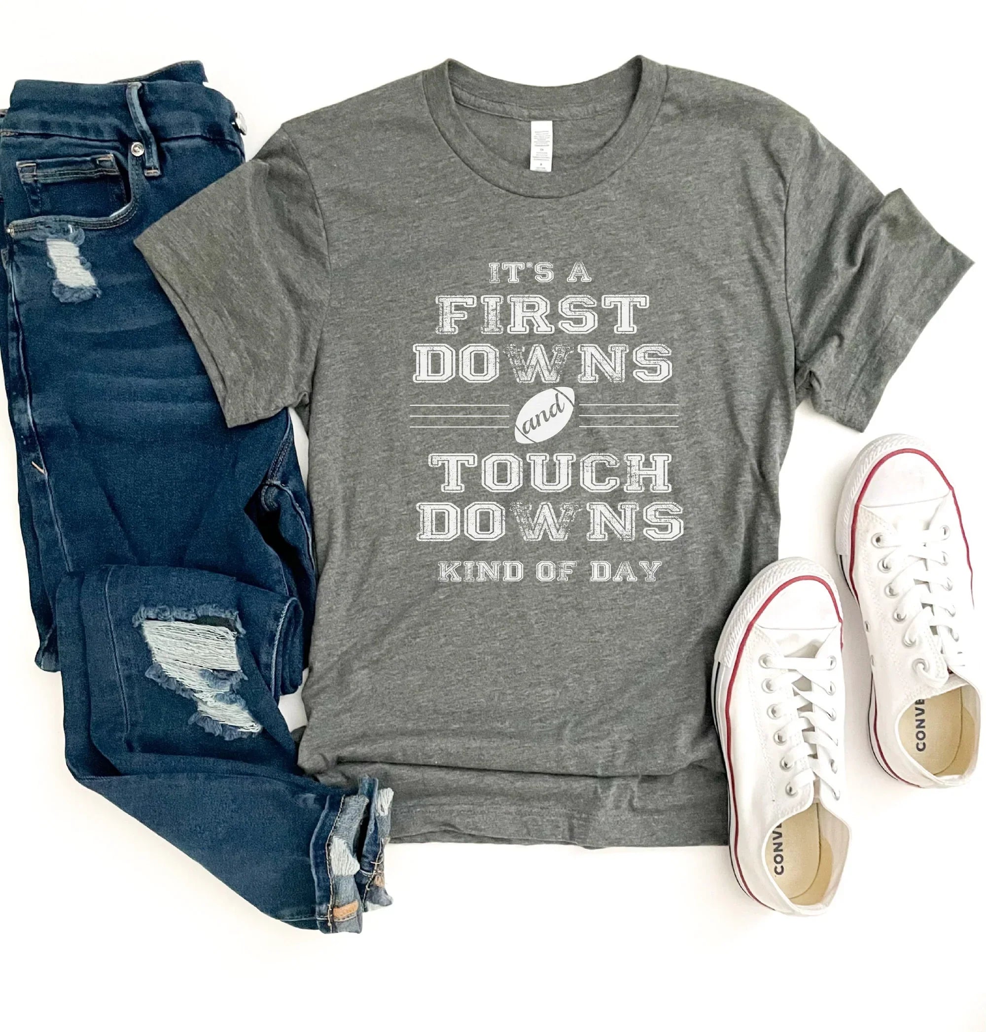 First Downs and Touchdowns Graphic Tee Hoodie, Sweatshirt | PureTeeCo.com (Image 2)