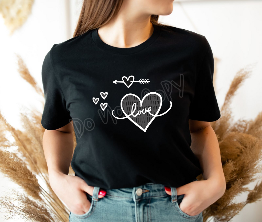 MONOCHROME LOVE -ADULTS/KIDS UNISEX TEE- FLARES 4 (Image 1)