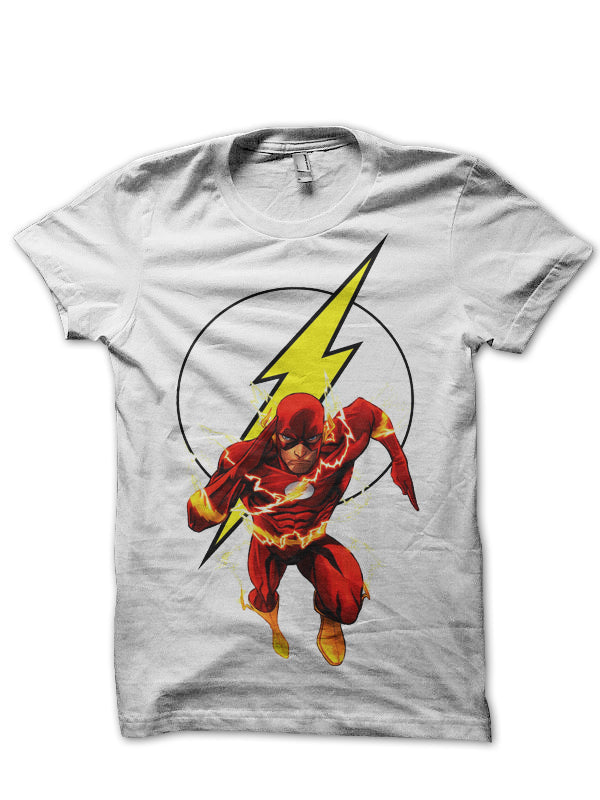 Flash Bolt White T-Shirt Hoodie, Sweatshirt | PureTeeCo.com