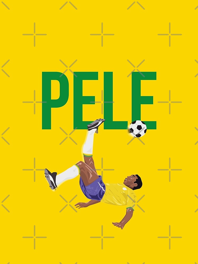 Bicycle Kick - Pele - SOCCER FOOTBALL - BRAZIL - GREEN TEXT by AMGraphicStudio
