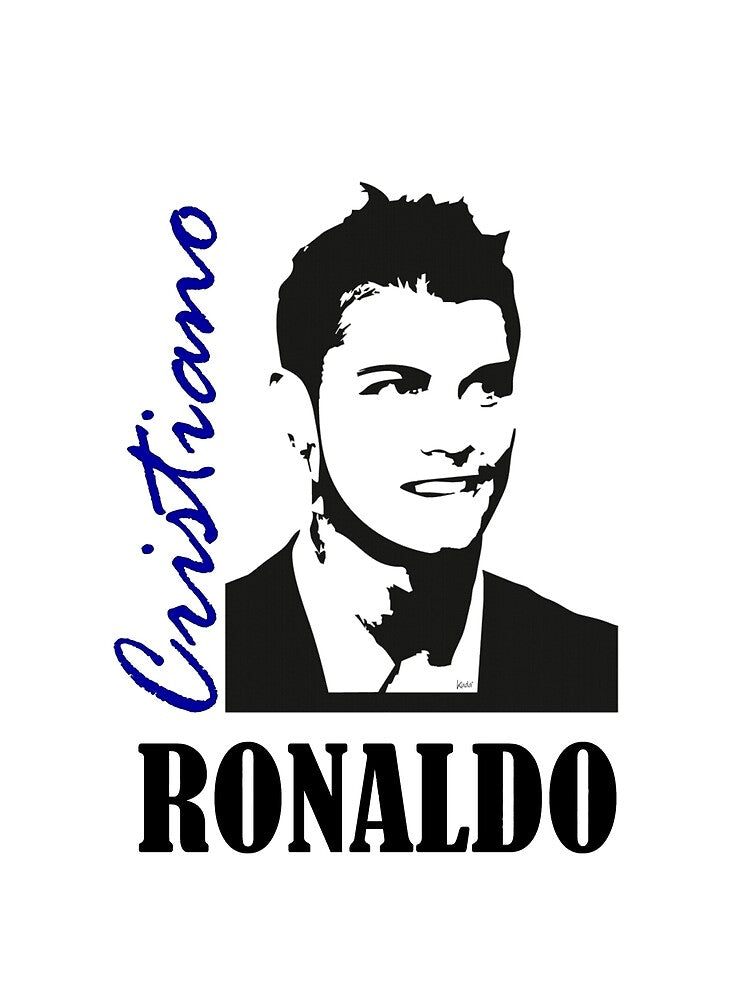 Cristiano Ronaldo Line Art Portrait by KUDAARTS