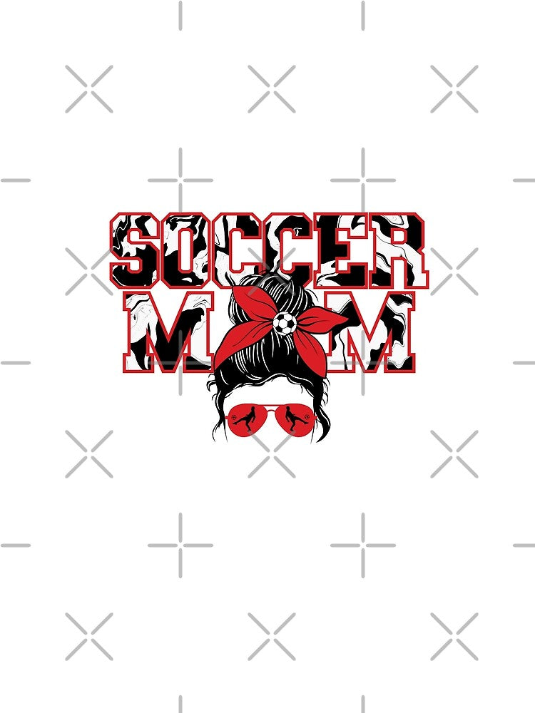 Soccer Mom red/black swirls Messy Bun by ItsaMomThingLLC
