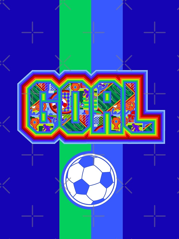 Goal Win Repeat Soccer Winner Vibrant POP Art Ball Pattern Soccer Dad by sofiartmedia