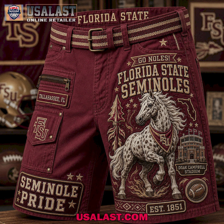 Florida State Seminoles Go Noles Seminole Pride Men Cargo Short