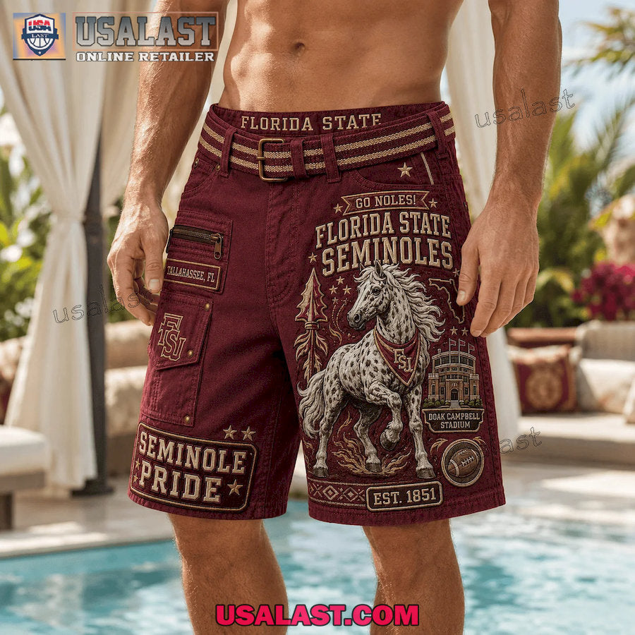 Florida State Seminoles Go Noles Seminole Pride Men Cargo Short