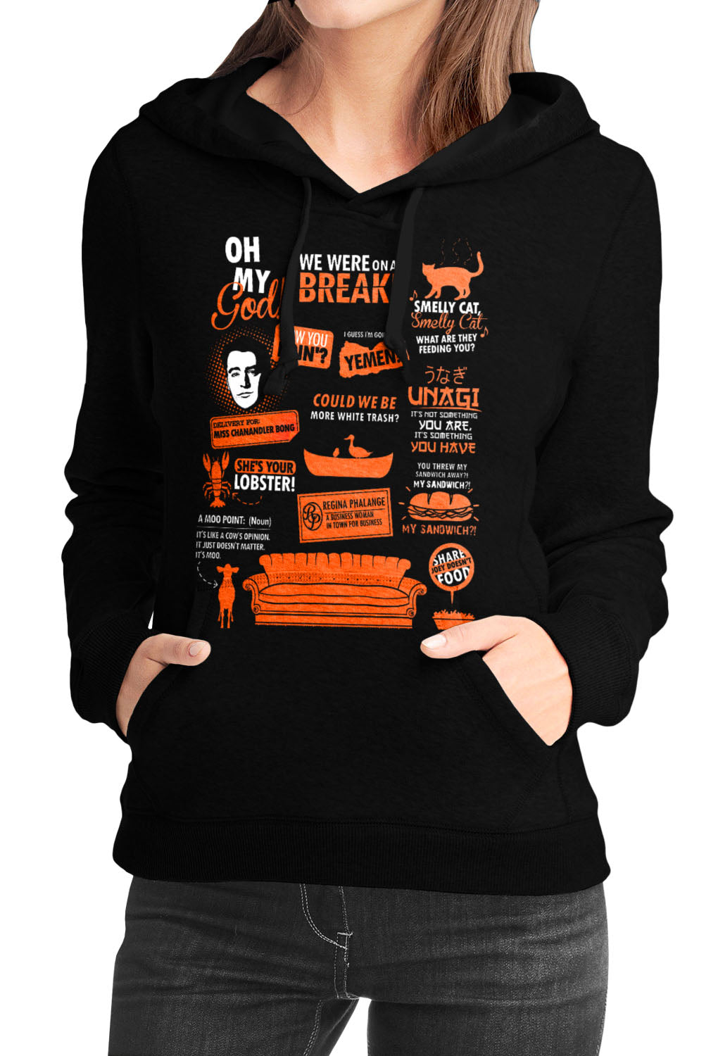 Friends Girls Black Hoodie T-Shirts, Sweatshirt | PureTeeCo.com