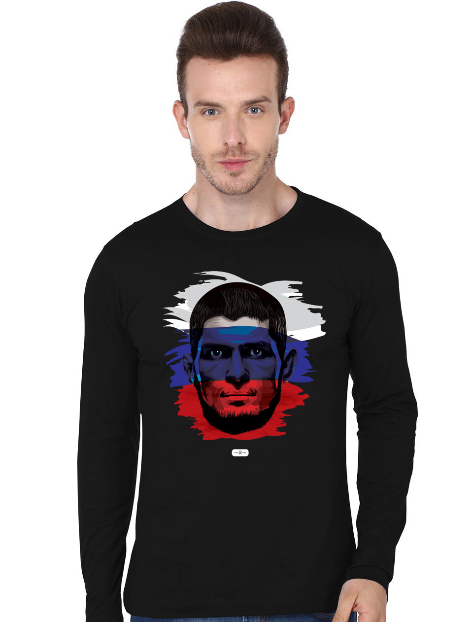 Russian Paint Khabib Black Full Sleeve T-Shirt Hoodie, Sweatshirt | PureTeeCo.com