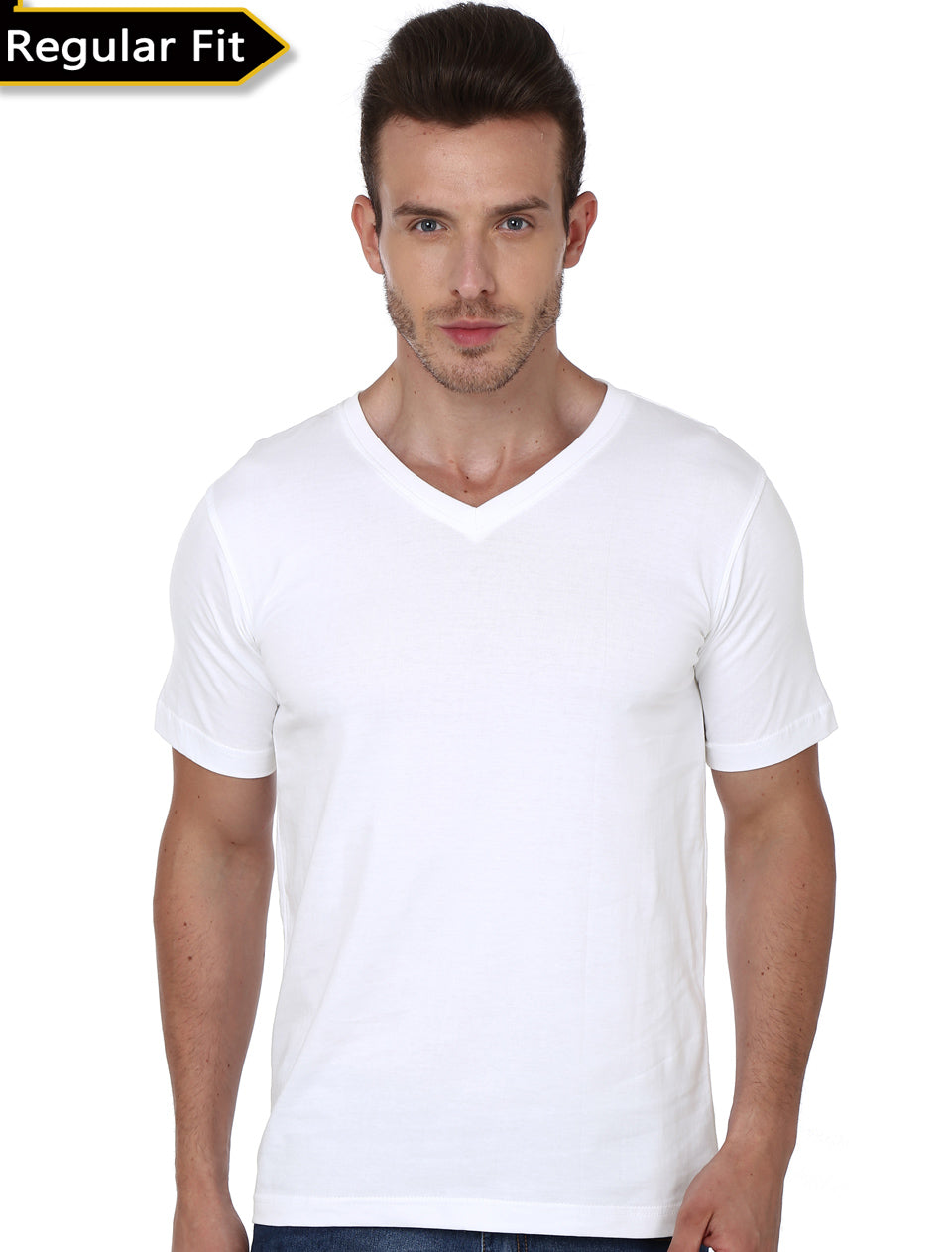 Plain White V-Neck T-Shirt Hoodie, Sweatshirt | PureTeeCo.com