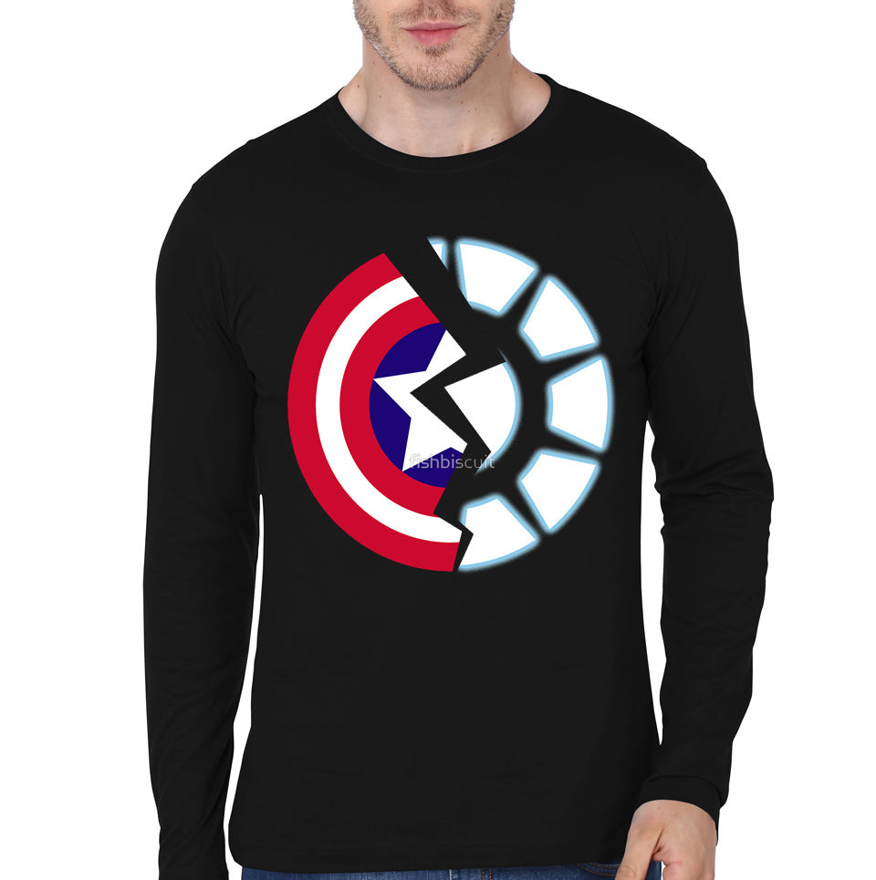 Civil War Black Full Sleeve Tee Hoodie, Sweatshirt | PureTeeCo.com