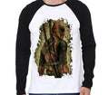 Deadpool White And Black Raglan Tee Hoodie, Sweatshirt | PureTeeCo.com