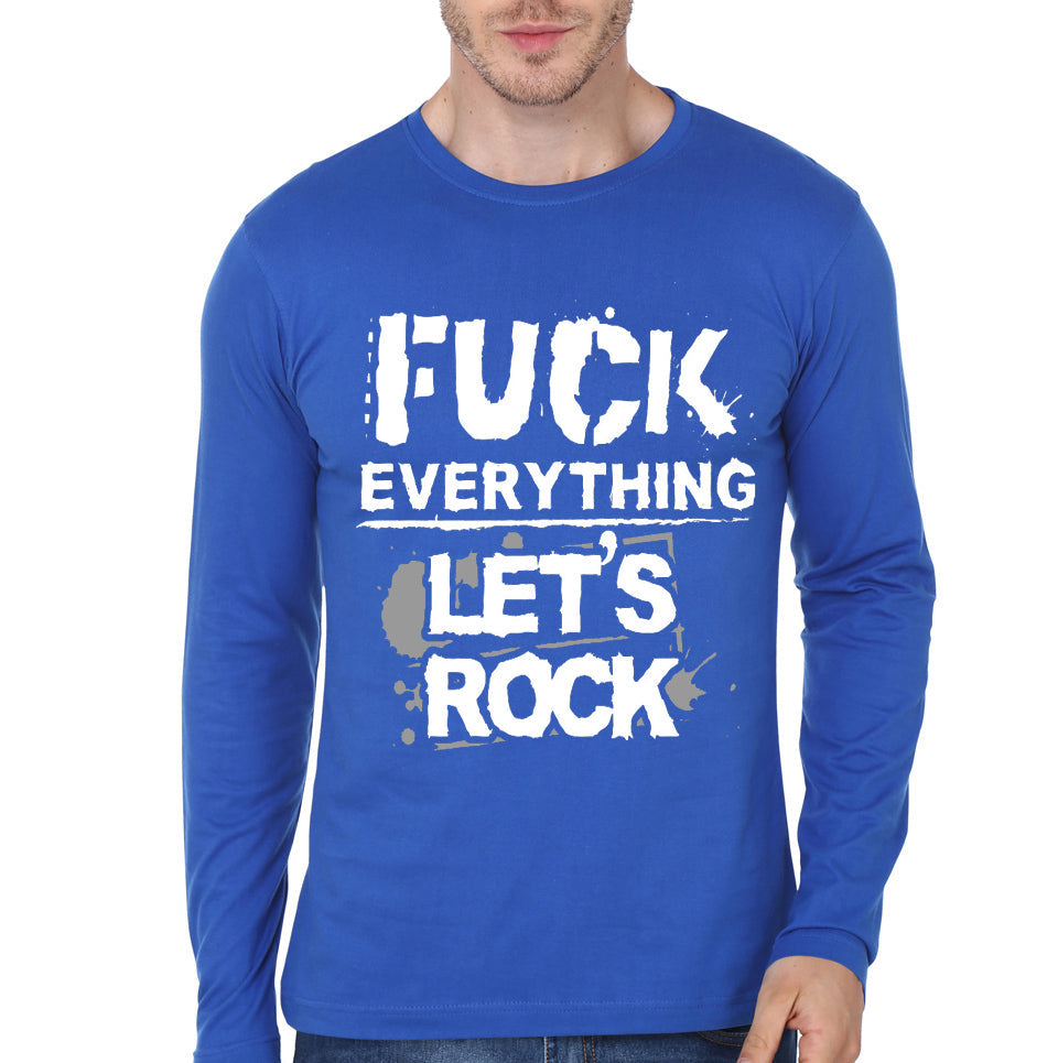 Fuck Royal Blue Full Sleeve Tee Hoodie, Sweatshirt | PureTeeCo.com