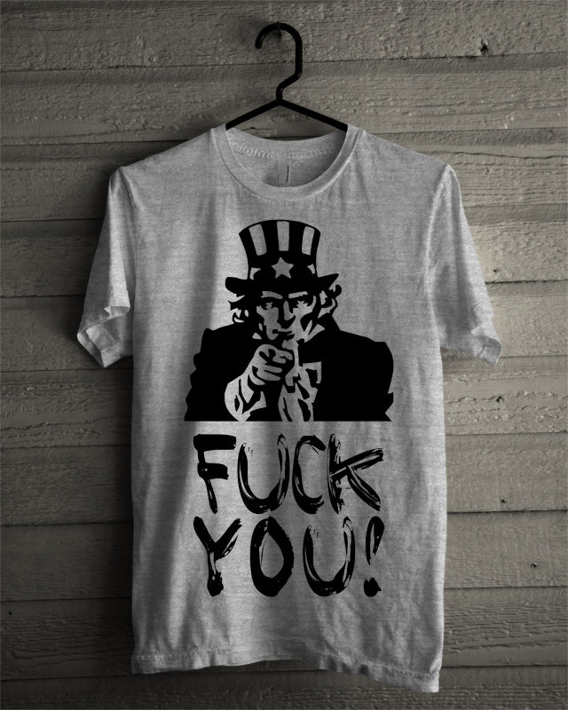 Fuck You Grey Tee (White Available) Hoodie, Sweatshirt | PureTeeCo.com