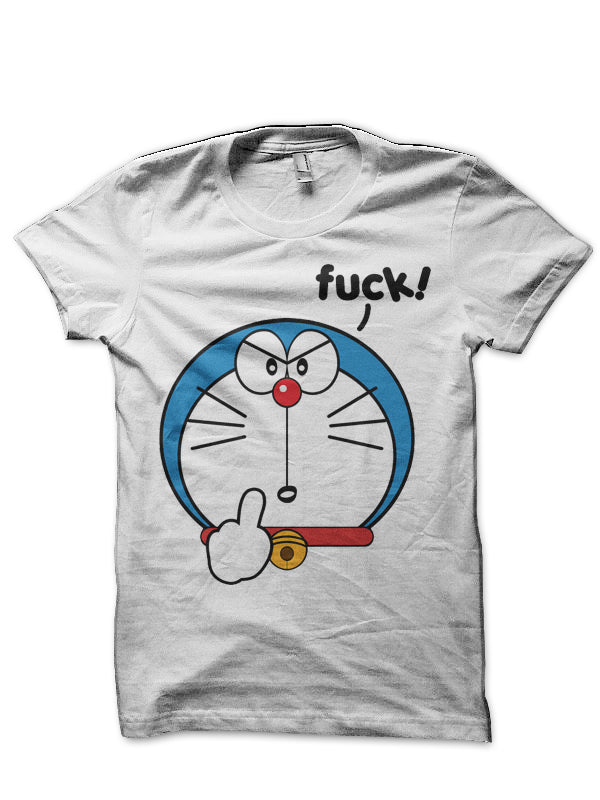 Fuck Doraemon White T-Shirt Hoodie, Sweatshirt | PureTeeCo.com