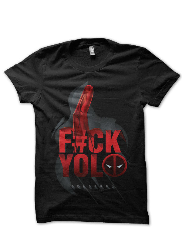 Fuck Yolo Deadpool Black T-Shirt Hoodie, Sweatshirt | PureTeeCo.com