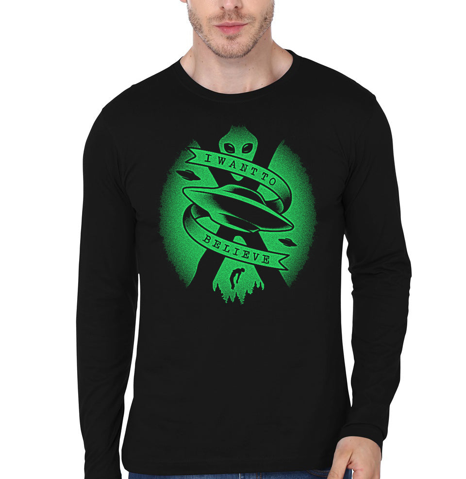 I Want To Believe Full Sleeve  T-Shirt Hoodie, Sweatshirt | PureTeeCo.com