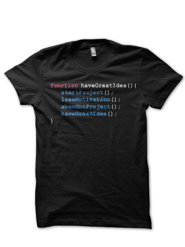 Function Havegreatidea() Black Half Sleeve T-Shirt Hoodie, Sweatshirt | PureTeeCo.com