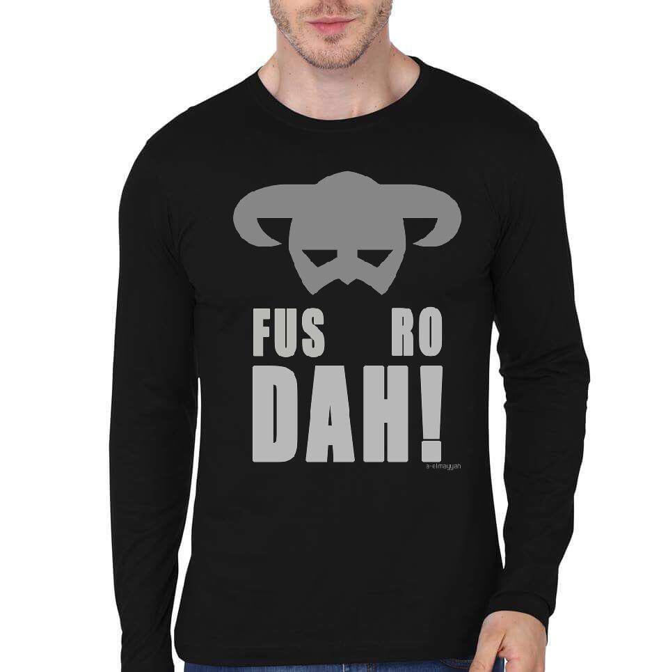 Fus Ro Dah Black Full Sleeve T-Shirt Hoodie, Sweatshirt | PureTeeCo.com