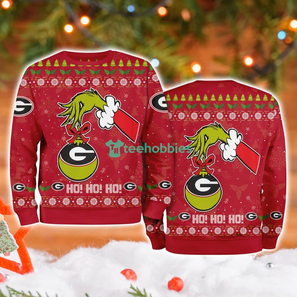 Georgia Bulldogs Ncaa Grinch Hand Ugly Christmas Sweater 3D