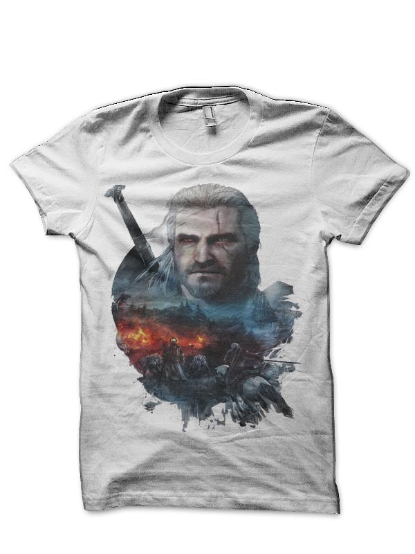 Geralt Of Rivia White T-Shirt Hoodie, Sweatshirt | PureTeeCo.com