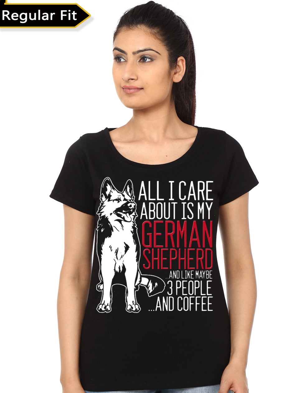German Shepherd Girls Black T-Shirt Hoodie, Sweatshirt | PureTeeCo.com