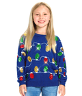 Girl's Christmas Lights Ugly Christmas Sweater