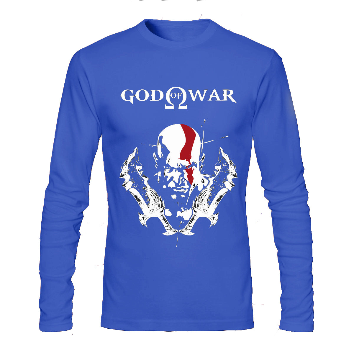 God of War Blue Full Sleeve Tee Hoodie, Sweatshirt | PureTeeCo.com