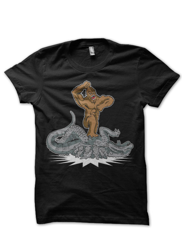 Godzilla Vs Kong Half Sleeve Black T-Shirt Hoodie, Sweatshirt | PureTeeCo.com