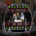 Gold Frankenstein And Grr Knitting Pattern 3D Print Ugly Sweater