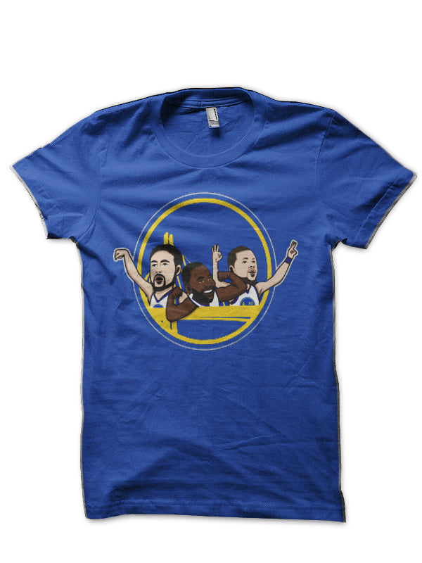 Warriors Big 3 Cartoon Style Royal Blue T-Shirt Hoodie, Sweatshirt | PureTeeCo.com