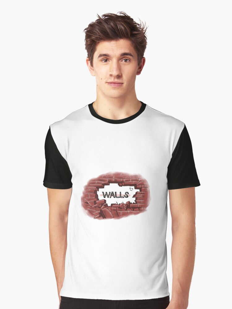 WALLS STICKER Graphic T-Shirt Hoodie, Sweatshirt | PureTeeCo.com (Image 1)