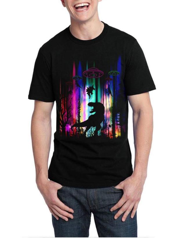 Dinosaurus UFO Abduction T-Shirt Hoodie, Sweatshirt | PureTeeCo.com