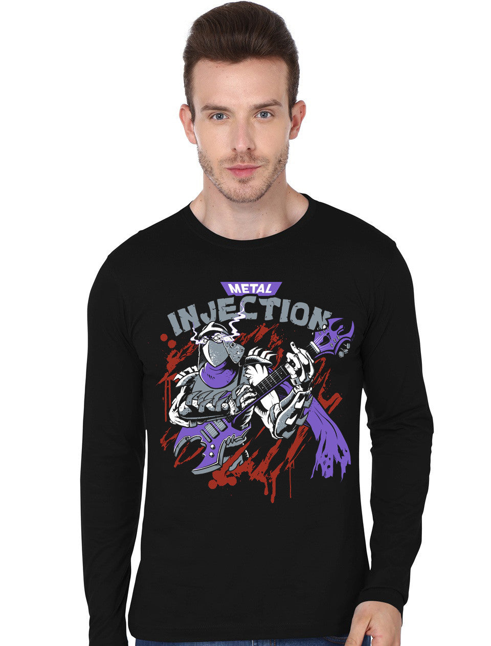 Metal Injection Shredder Black Full Sleeve T-Shirt Hoodie, Sweatshirt | PureTeeCo.com