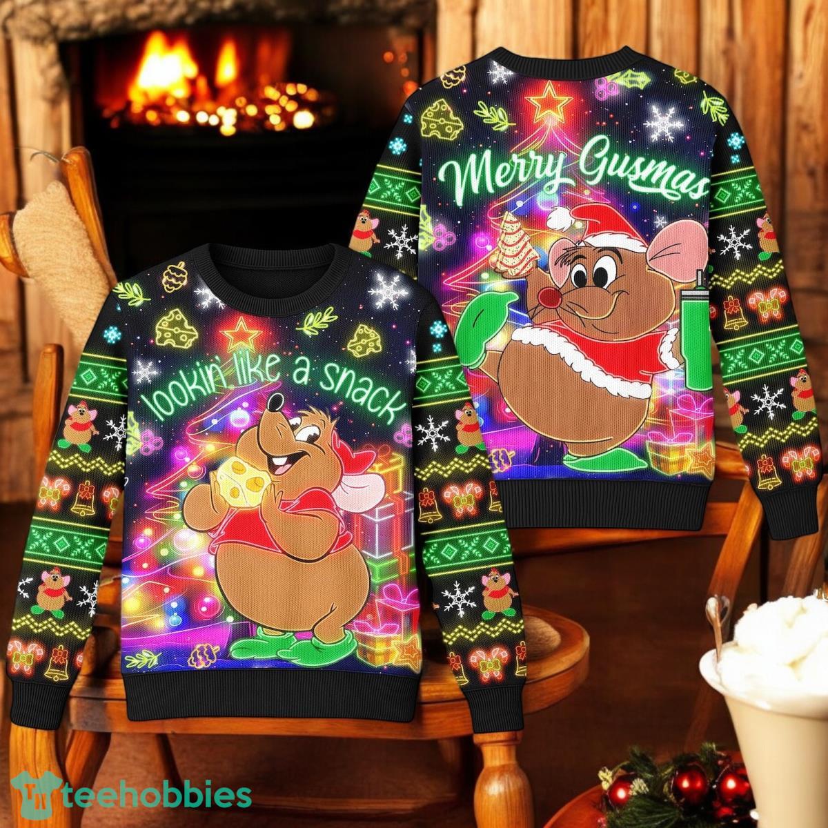 Gus Gus Mouse Ugly Sweater Looking Like A Snack Xmas 3D Sweater Christmas Gift Idea