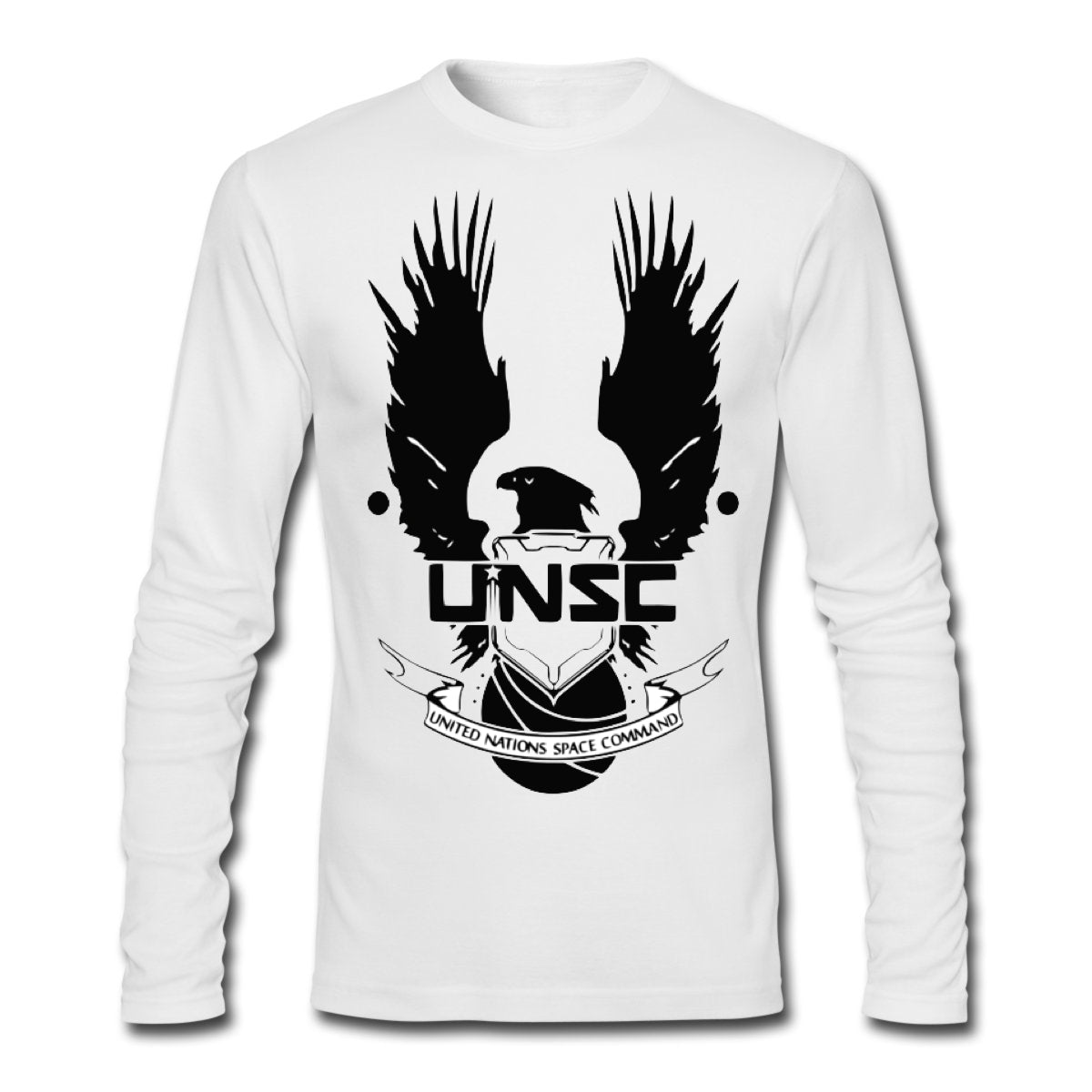 Halo full Sleeve White Tee Hoodie, Sweatshirt | PureTeeCo.com