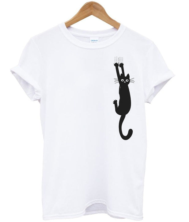 hanging cat t-shirt Hoodie, Sweatshirt | PureTeeCo.com