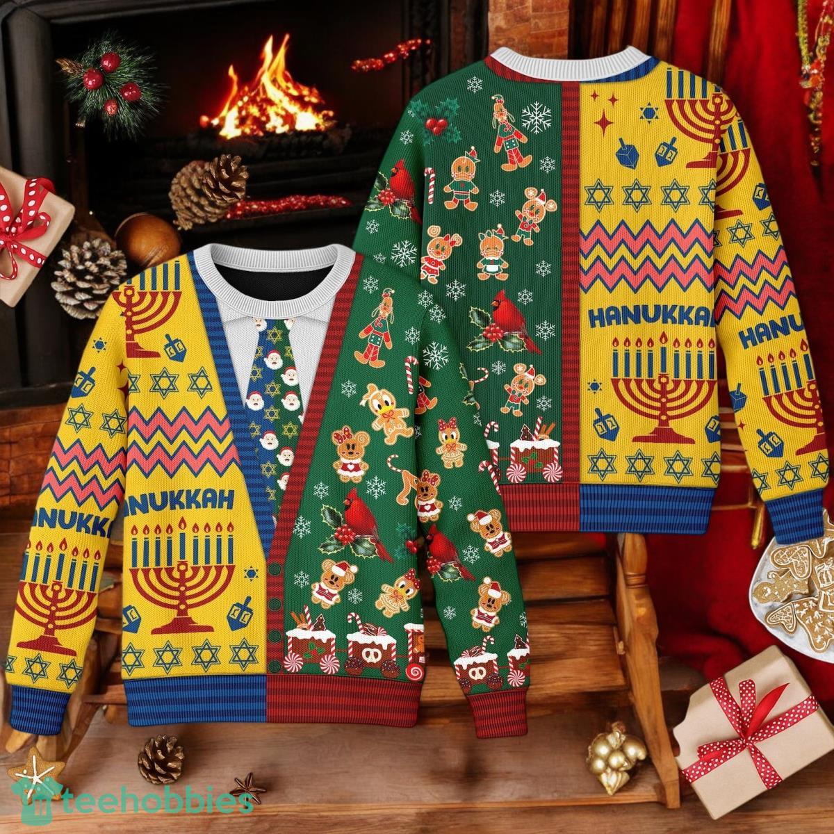 Hanukkah Gingerbread Cadigan Costume Xmas 3D Sweater Christmas Gift Idea