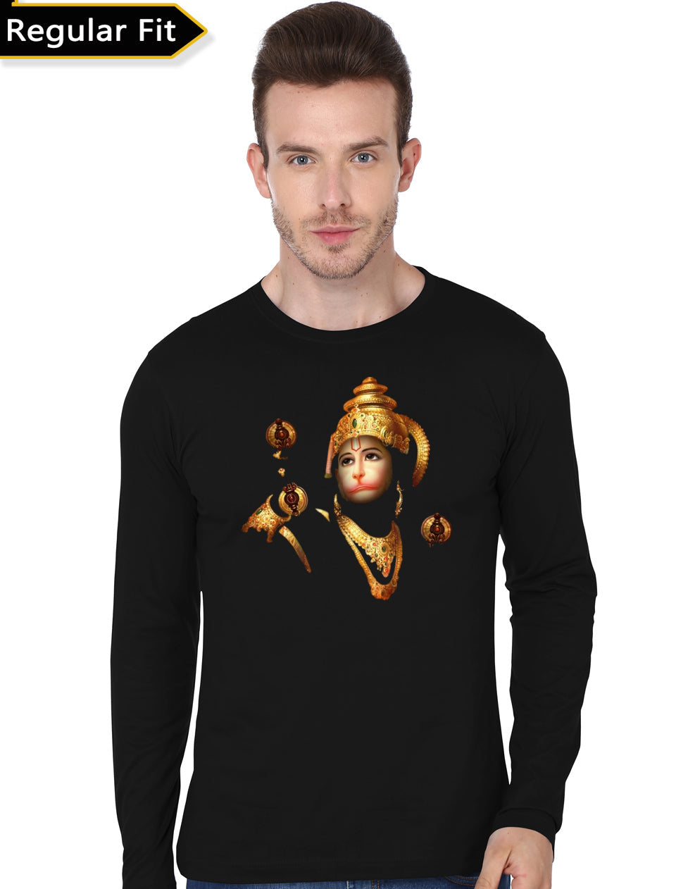 Hanuman Black Full Sleeve Tee Hoodie, Sweatshirt | PureTeeCo.com
