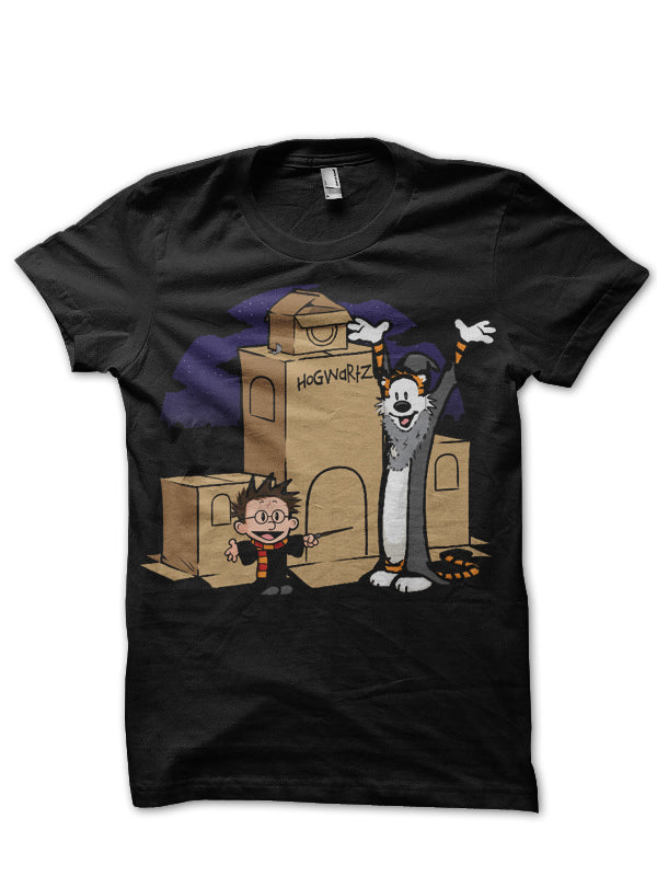 Calvin And Hobbes Black T-Shirt Hoodie, Sweatshirt | PureTeeCo.com