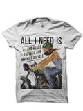 Hardcore Biker White T-Shirt Hoodie, Sweatshirt | PureTeeCo.com