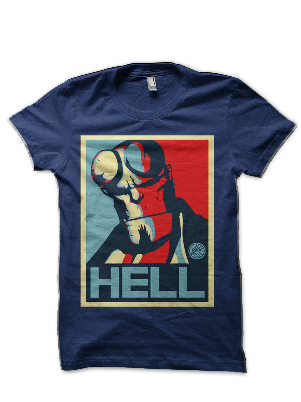 Hell Boy Navy Blue Half Sleeve T-Shirt Hoodie, Sweatshirt | PureTeeCo.com