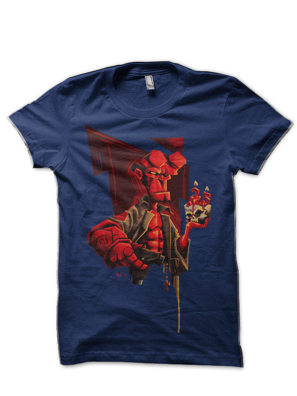 Hell Boy Navy Blue Half Sleeve T-Shirt Style003 Hoodie, Sweatshirt | PureTeeCo.com