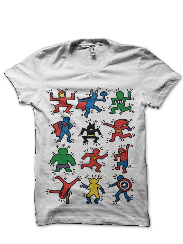 Haring Heroes White T-Shirt Hoodie, Sweatshirt | PureTeeCo.com