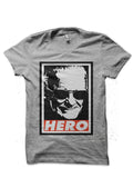 HERO Grey Melange T-Shirt Hoodie, Sweatshirt | PureTeeCo.com